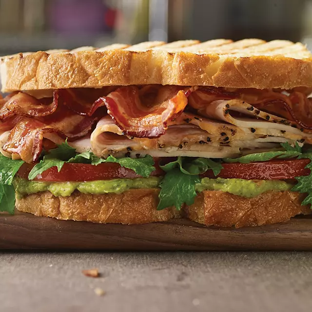 Power greens and avocado BLT sandwich