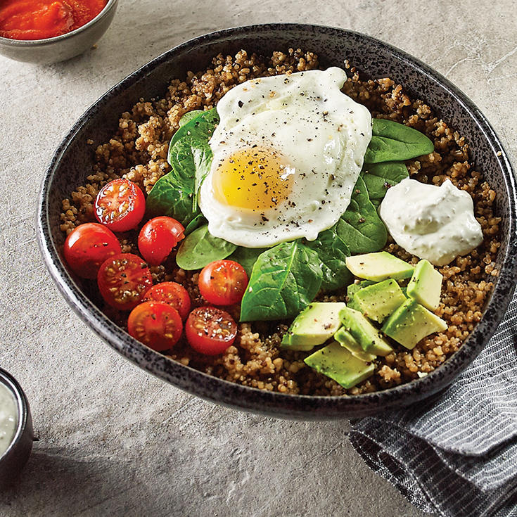 Spinach quinoa breakfast bowl