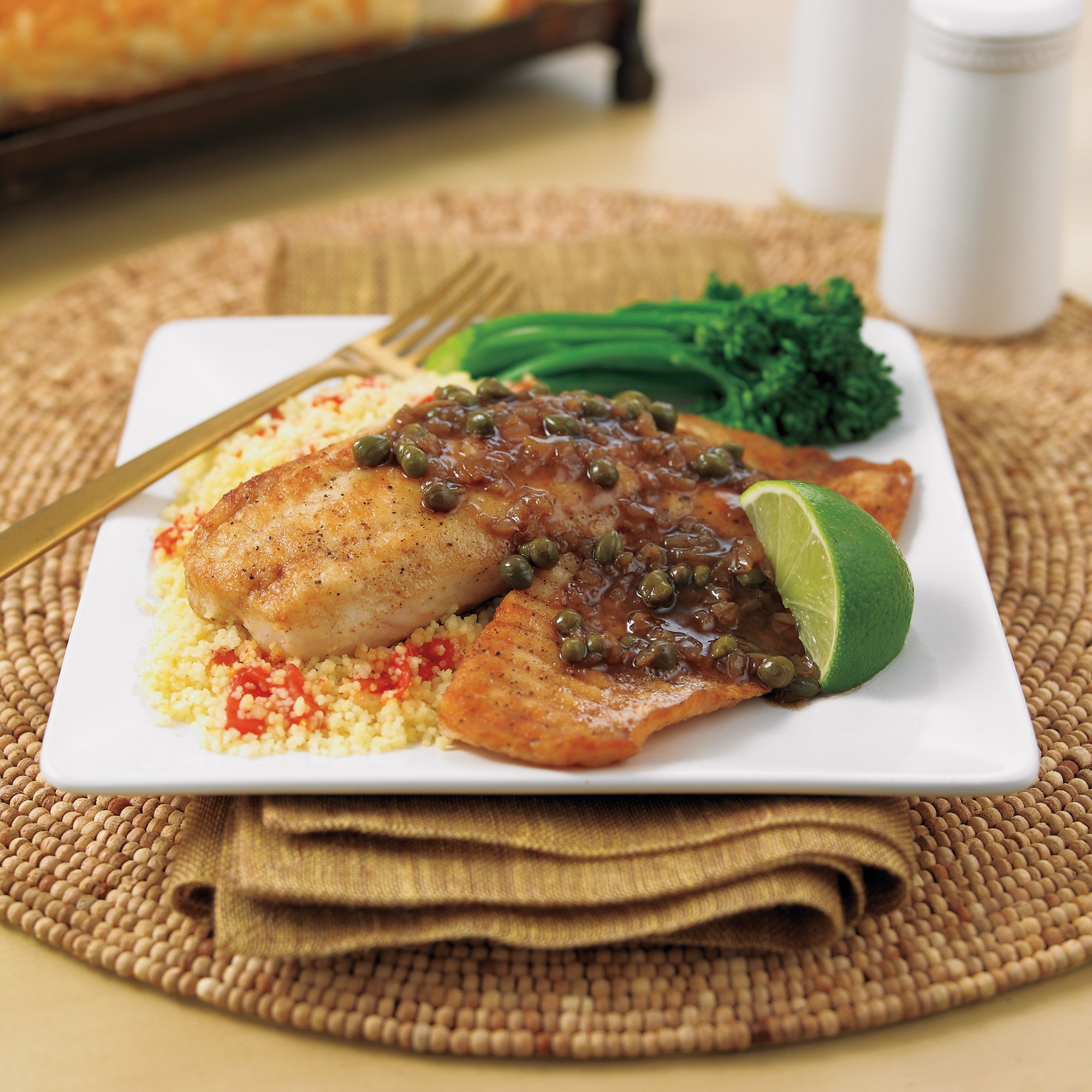 tilapia with limecaper sauce